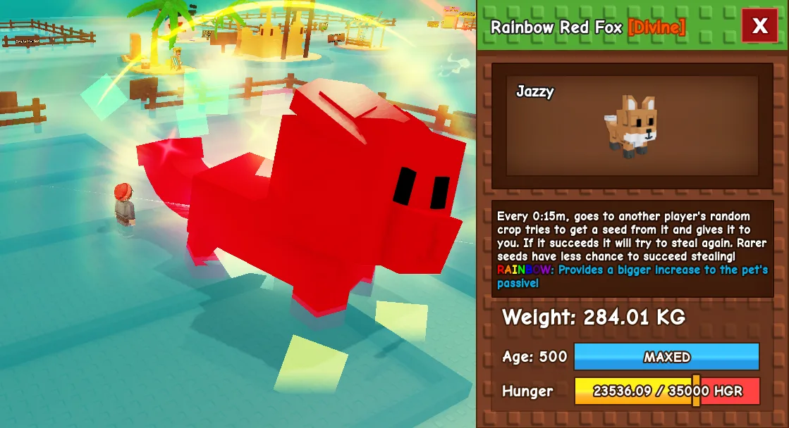 283.85kg Rainbow Red Fox