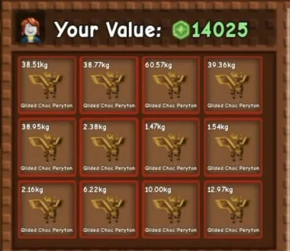 READY 1 PACK (60 PCS) HUGE GILDED CHOC PERYTON 60/61 KG Grow A Garden — Account account