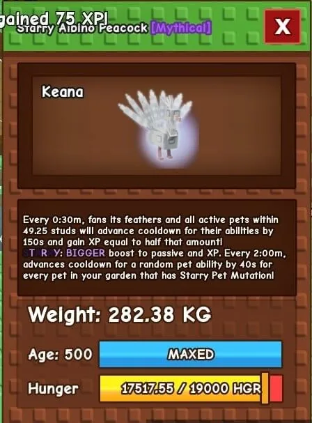 STARY ALBINO PEACOCK 280KG+ NEW OP MUT INSTANT DELIVERY !