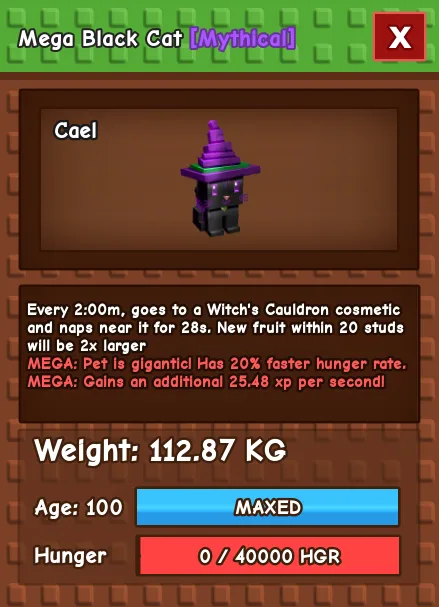 MEGA BLACK CAT 112.87KG - GROW A GARDEN — Account account