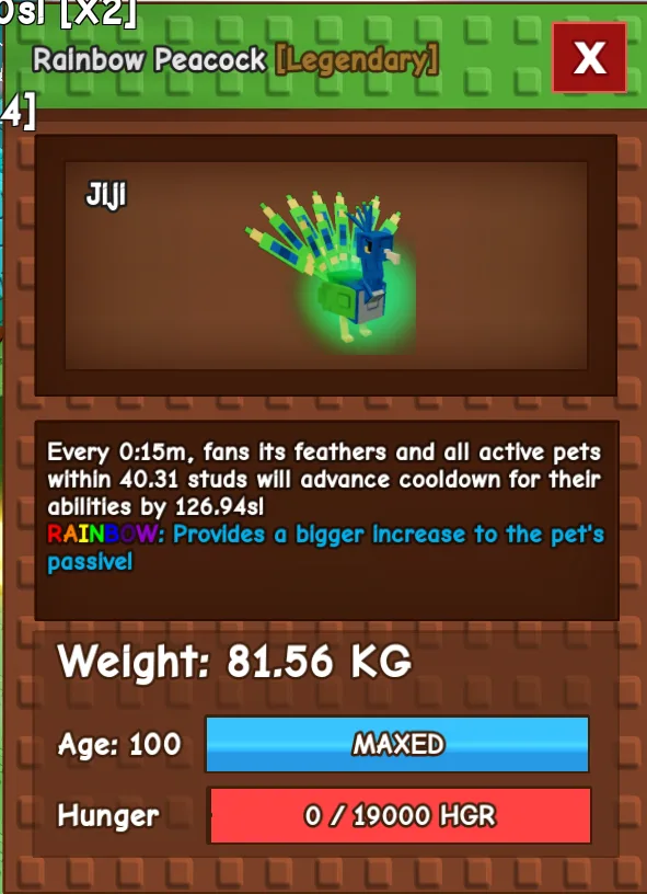 TITAN PEACOCK 81kg 15s CD NO TOY! INSTANT DELIVERY