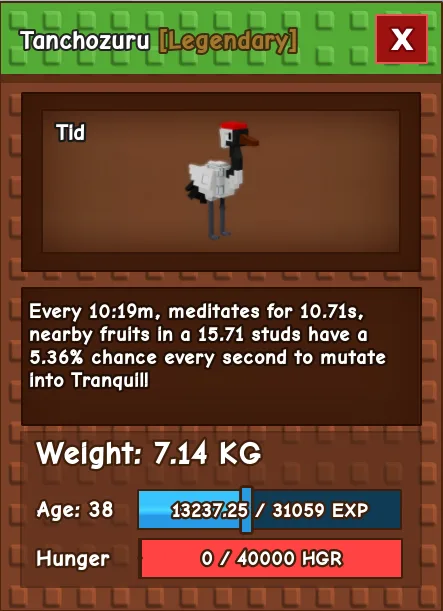 Tanchozuru LEGENDARY Age 38 7.14KG