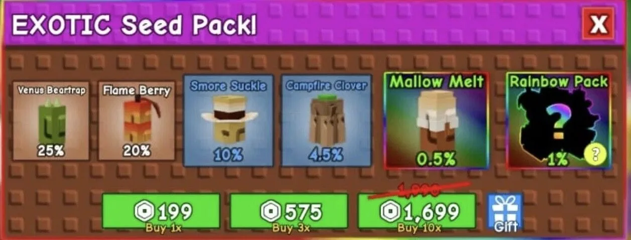 10x Exotic Campfire Seed Packs