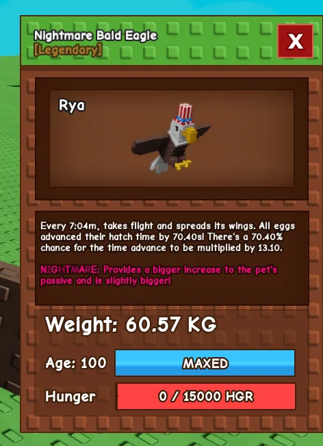 NIGHTMARE HUGE BALD EAGLE SIZE 60 KG+ AGE 100 TITAN BALD EAGLE TITANIC BALD EAGLE 60kg — Account account