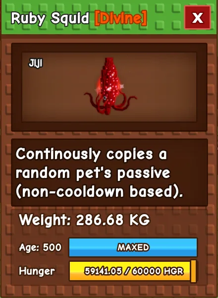 Ruby Squid age 500