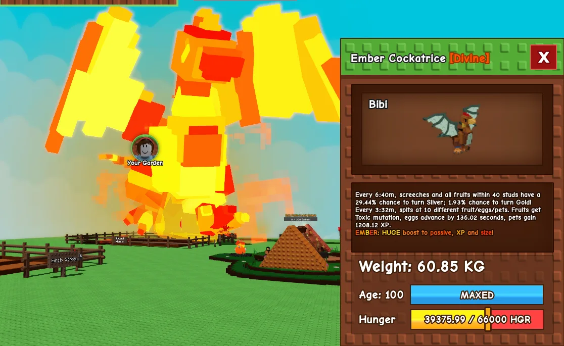 60.7kg+ Age 100 Ember Cockatrice