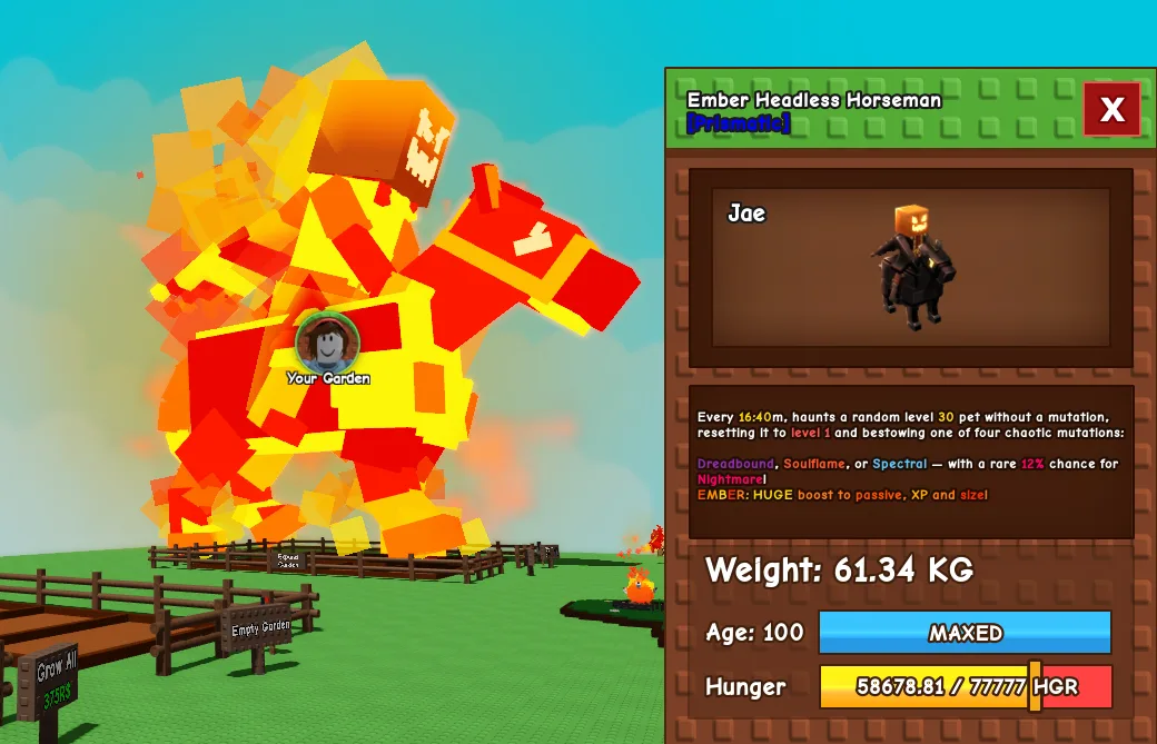 60.68kg+ Ember Headless Horseman