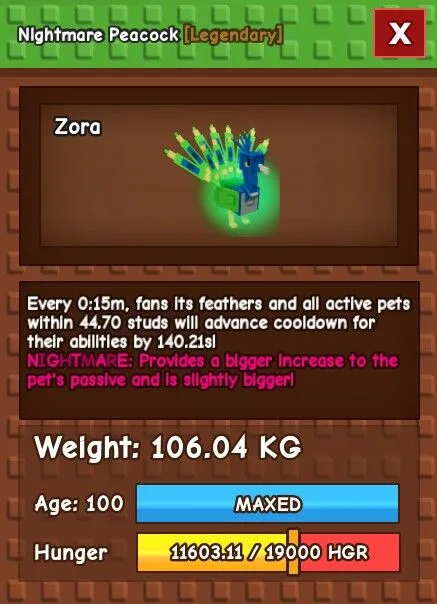 HUGE NIGHTMARE PEACOCK 100KG - 110KG INSTANT DELIVERY GAG HUGE PEACOCK — Account account