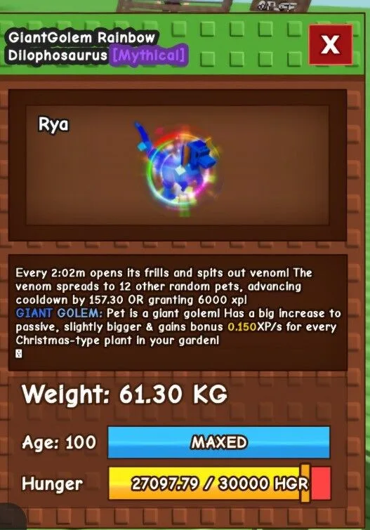 61kg Rainbow Hatched Dilo
