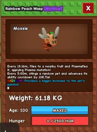 60kg+ RAINBOW PEACH WASP super handsome
