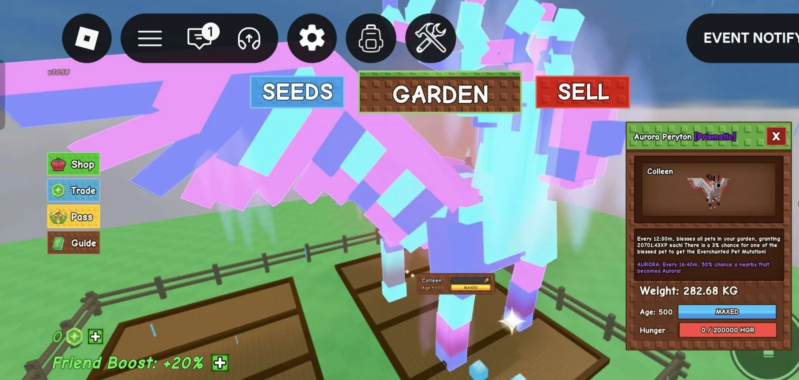 Huge AURORA Peryton - 282.68 KG (Age 500)
