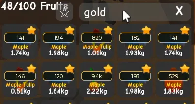 x10 Gold Mutation Fruit for daily quest