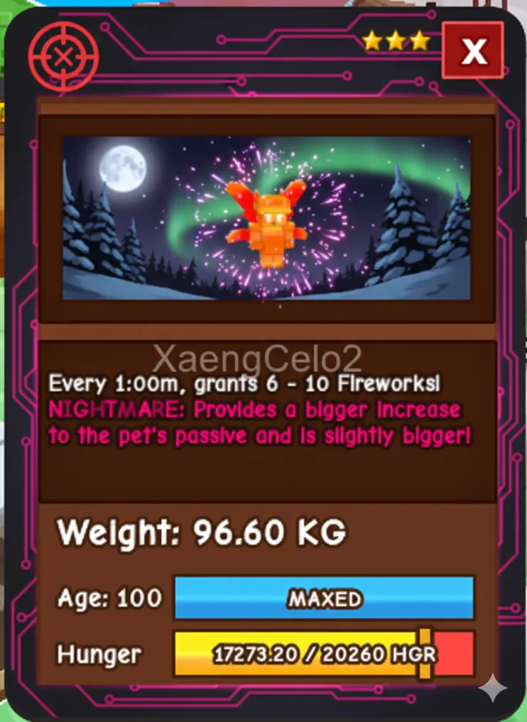 NEW 96.60KG FIREWORK SPRITE NIGHTMARE SEMI COLOSSAL 1 MIN MAX CD - NO TOY l MAX AGE - READY TO USE - LIMITED STOCK — Account account