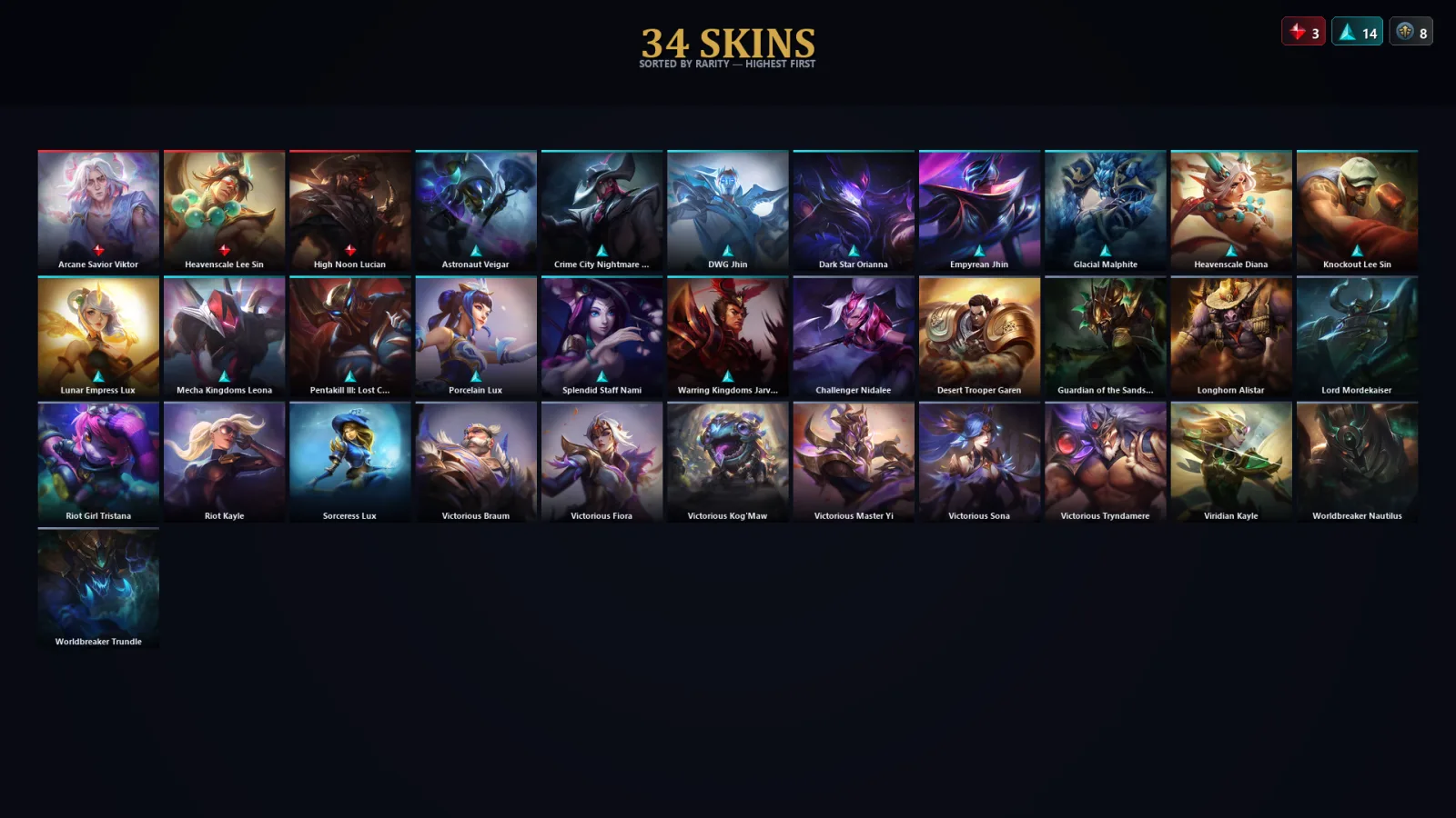 [LoL] | EUW | Level 118 | Emerald III | 123 Champions | 34 Skins | 11,590 BE