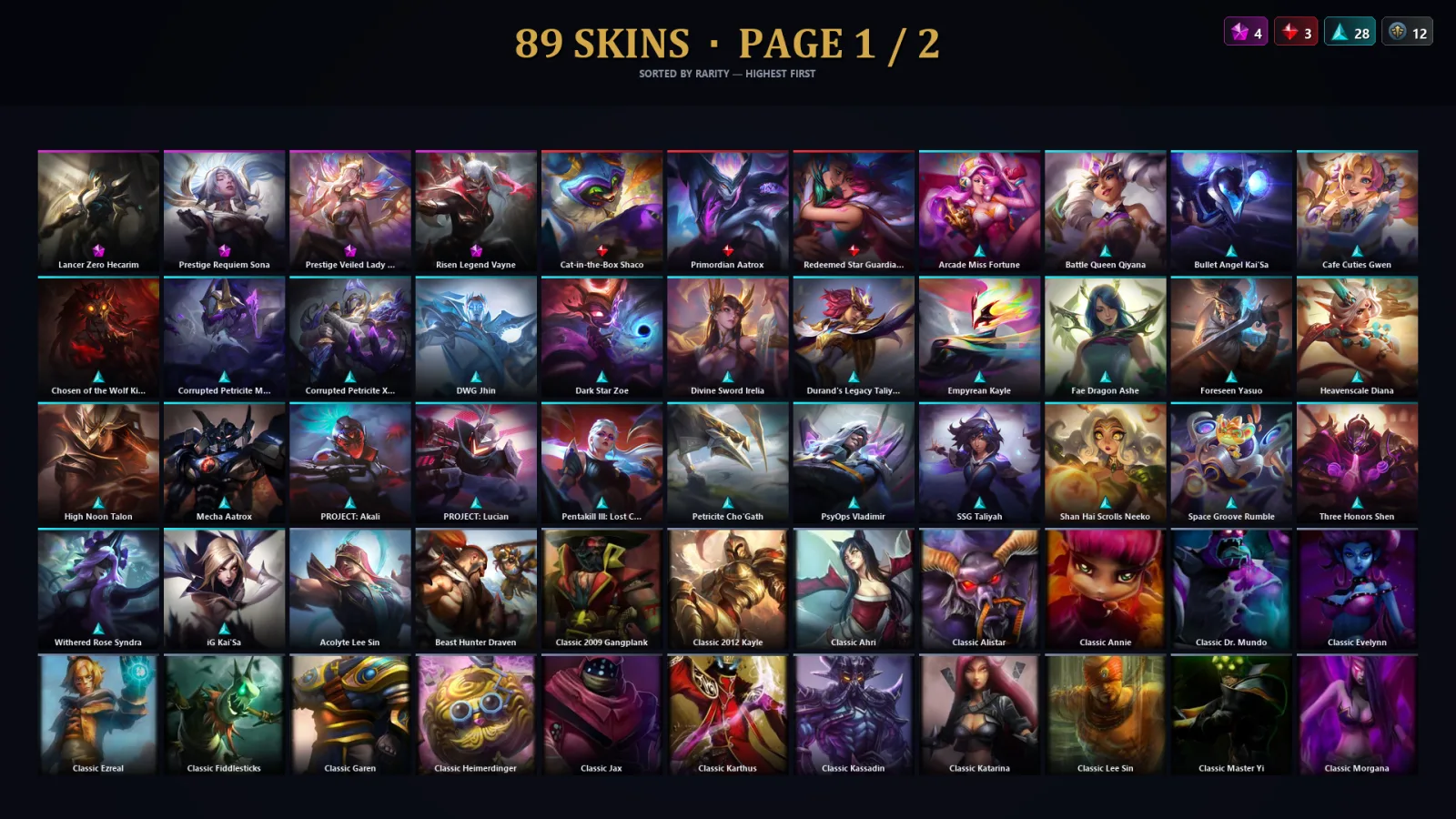 [LoL] | TR | Level 119 | Diamond I | 138 Champions | 89 Skins