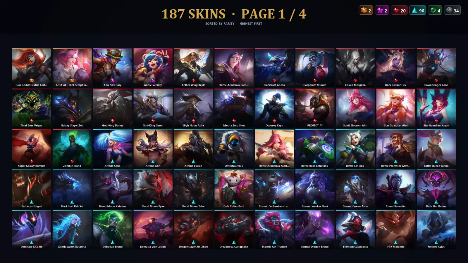 [LoL] | TR | Level 458 | 169 Champions | 187 Skins | 30,302 BE — LoL account
