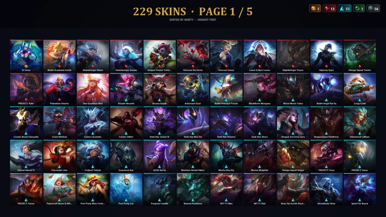 [LoL] | EUW | Level 197 | 157 Champions | 197 Skins