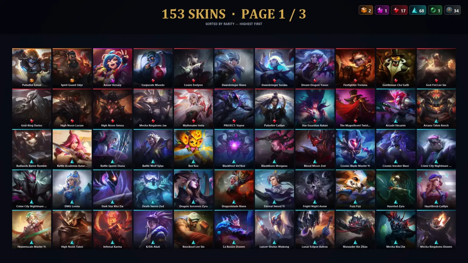 [LoL] | EUW | Level 491 | Emerald III | 172 Champions | 153 Skins | 56,331 BE — LoL account