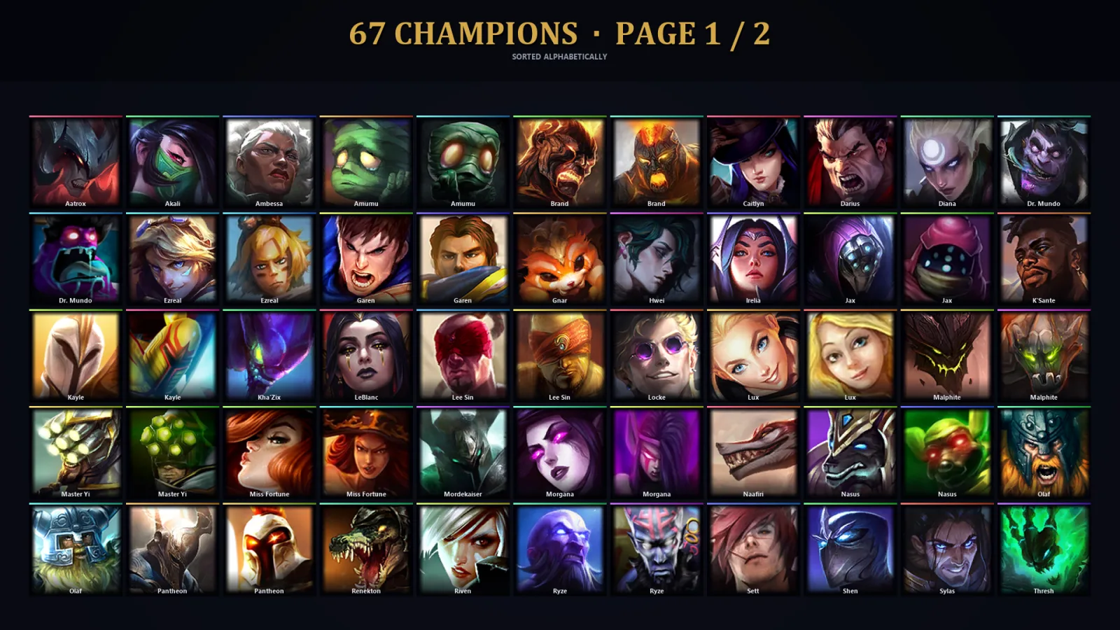 [LoL] | EUW | Level 34 | Platinum II | 48 Champions