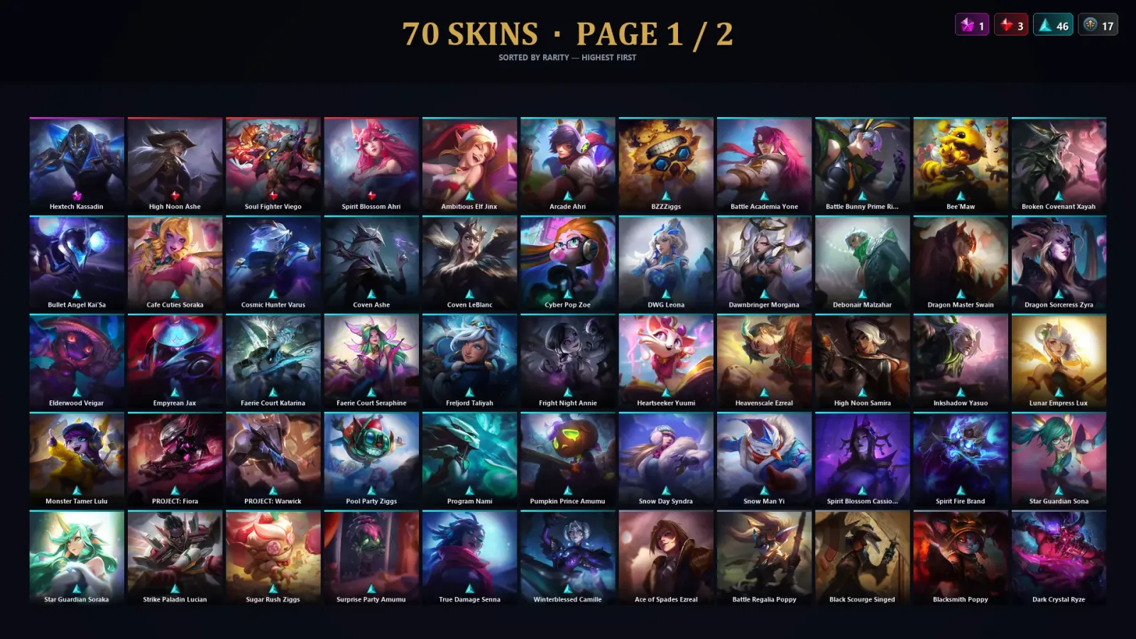 [LoL] | EUW | Level 197 | Platinum III | 119 Champions | 70 Skins — LoL account