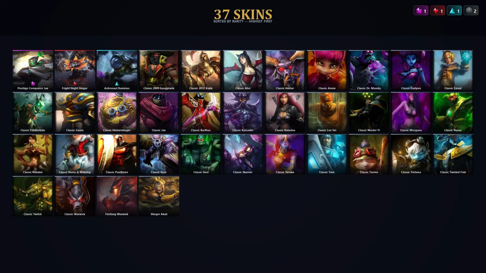 [LoL] | EUW | Level 40 | 30 Champions | 37 Skins