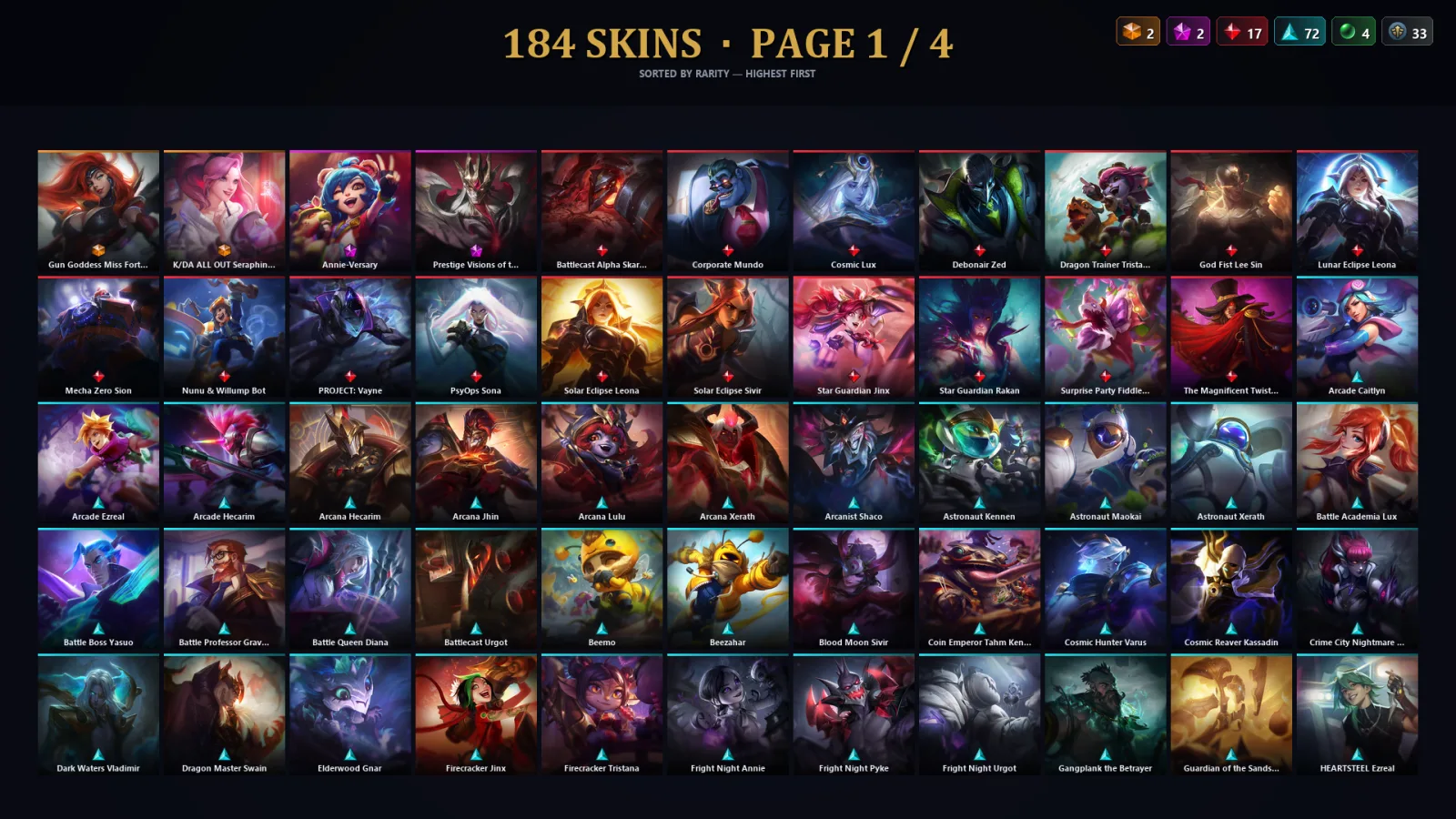 [LoL] | TR | Level 386 | Gold II | 173 Champions | 184 Skins | 35,998 BE
