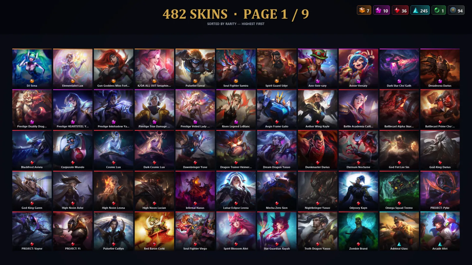 [LoL] | EUW | Level 436 | Silver II | 173 Champions | 482 Skins | 198,723 BE — Soul Fighter Naafiri