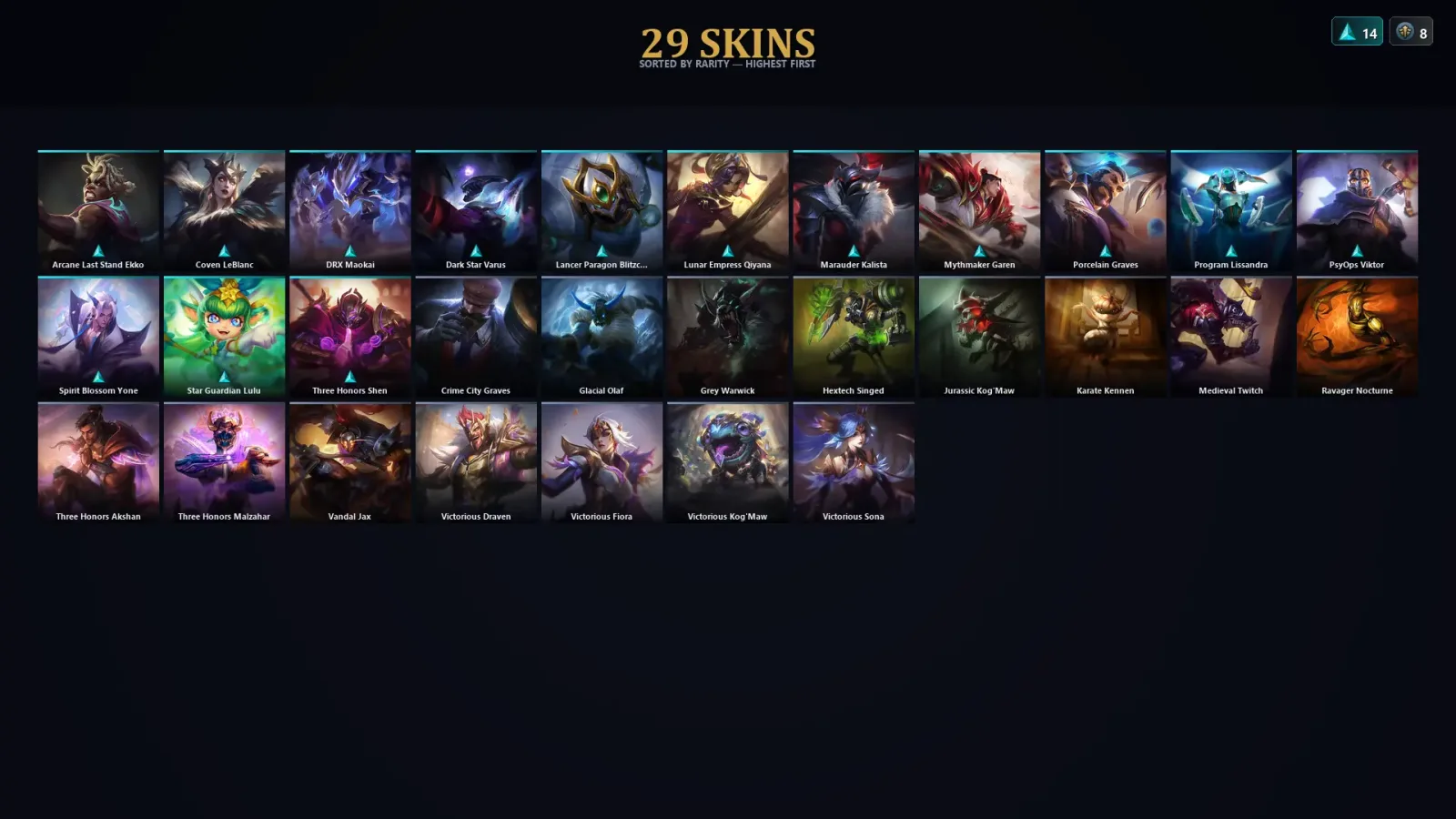 [LoL] | TR | Level 59 | Emerald IV | 107 Champions | 29 Skins