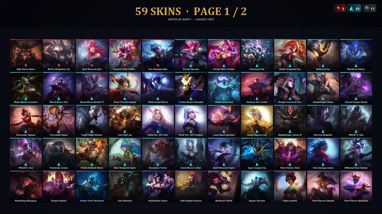 [LoL] | TR | Level 162 | Emerald IV | 160 Champions | 59 Skins