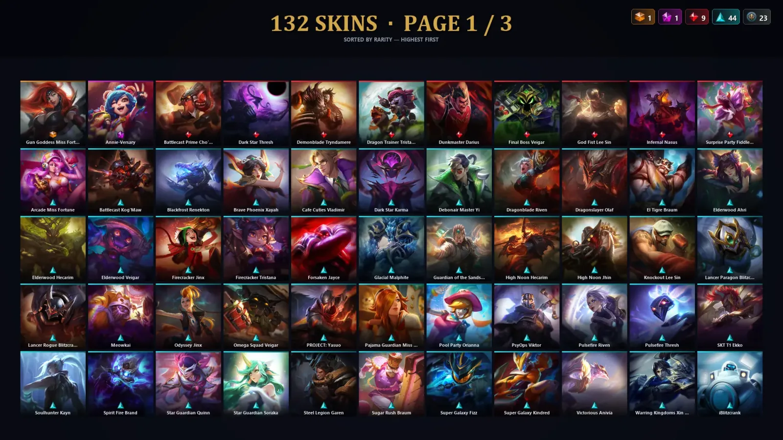 [LoL] | TR | Level 235 | Platinum III | 142 Champions | 132 Skins | 41,570 BE — LoL account
