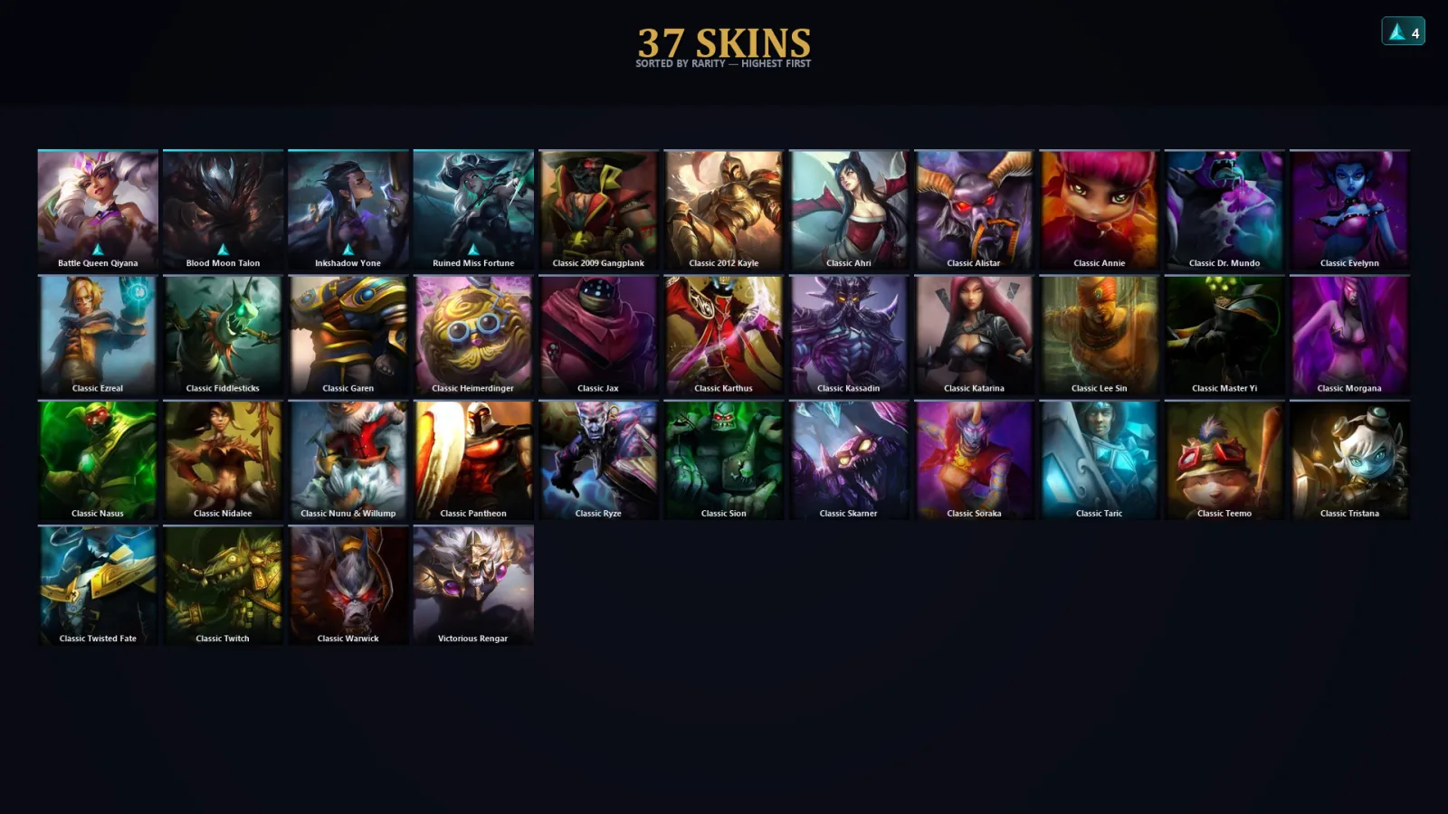 [LoL] | EUW | Level 35 | Emerald II | 34 Champions | 37 Skins | 21,624 BE