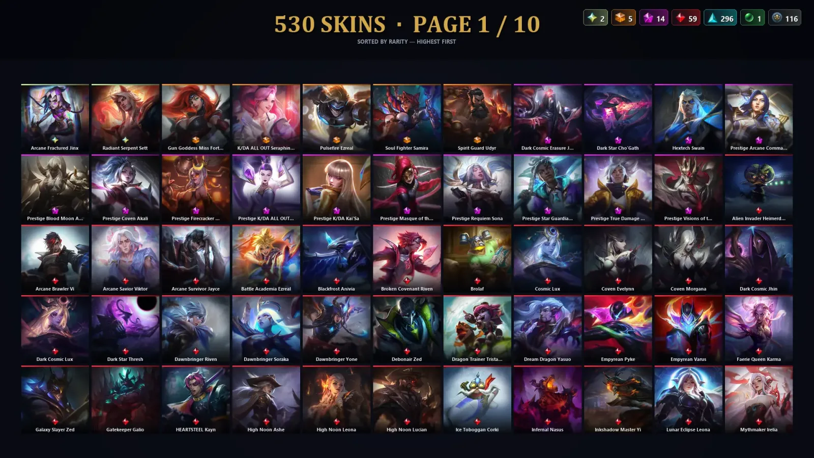 [LoL] | TR | Level 337 | Silver I | 172 Champions | 530 Skins — LoL account
