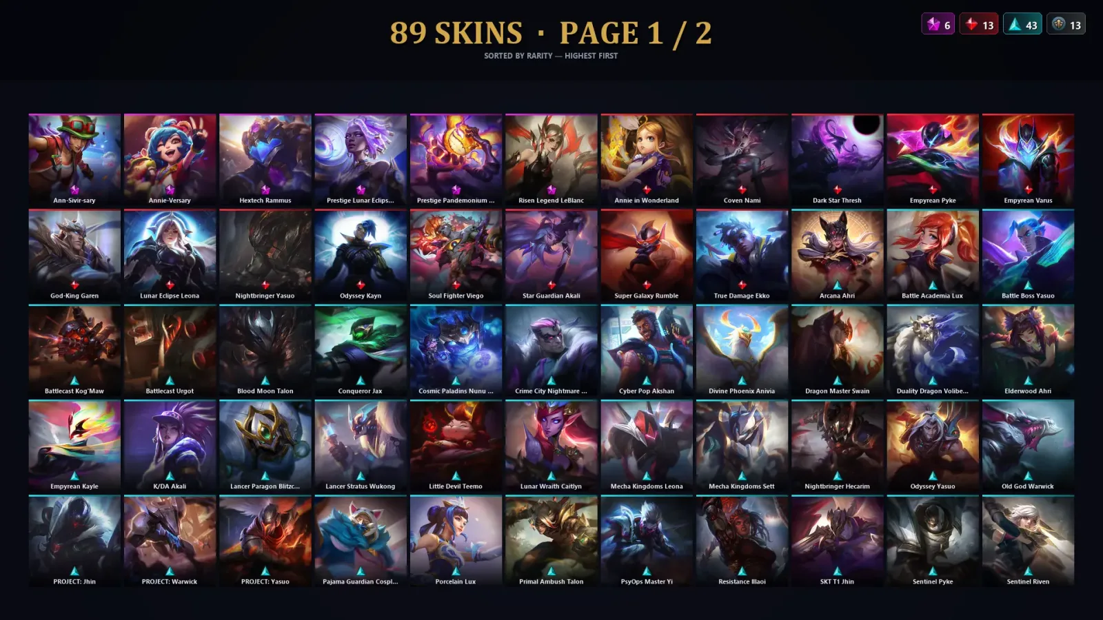 [LoL] | TR | Level 171 | Gold III | 126 Champions | 89 Skins | 38,311 BE — LoL account