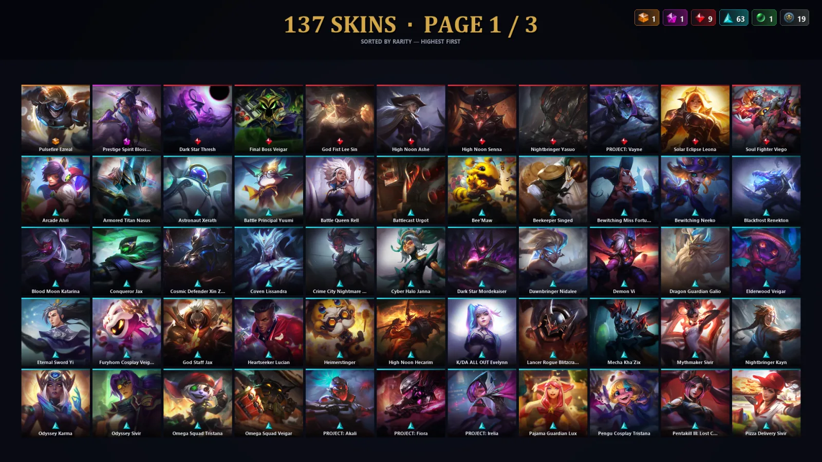 [LoL] | TR | Level 198 | 166 Champions | 137 Skins