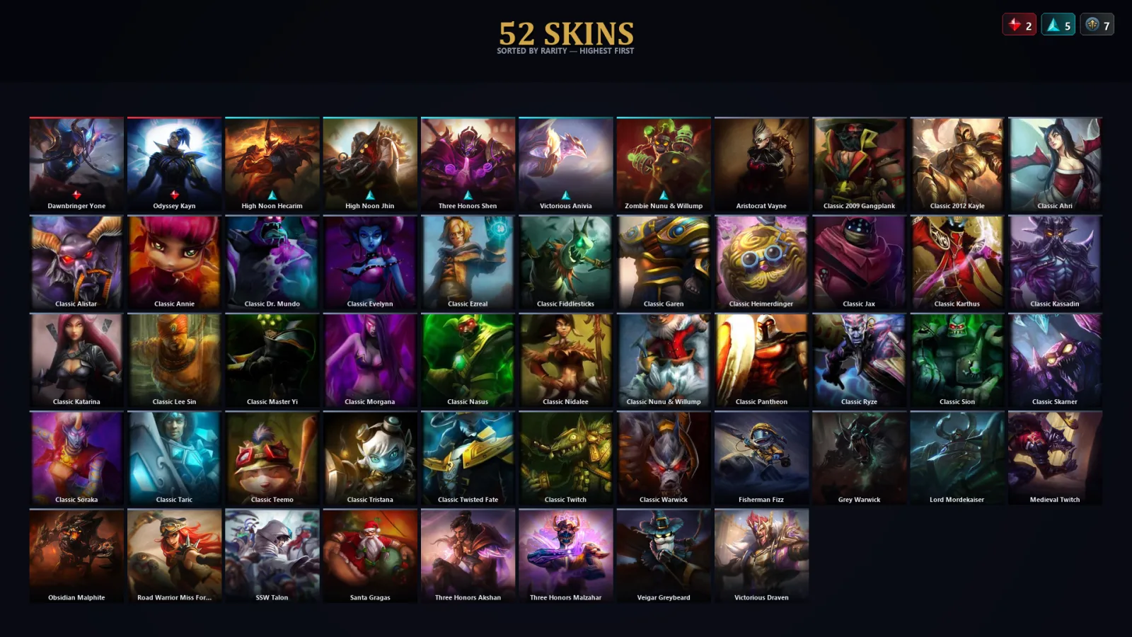 [LoL] | EUW | Level 45 | Diamond IV | 73 Champions | 52 Skins | 15,391 BE
