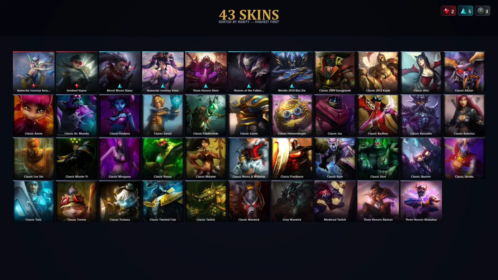 [LoL] | TR | Level 43 | Emerald IV | 65 Champions | 11 Skins