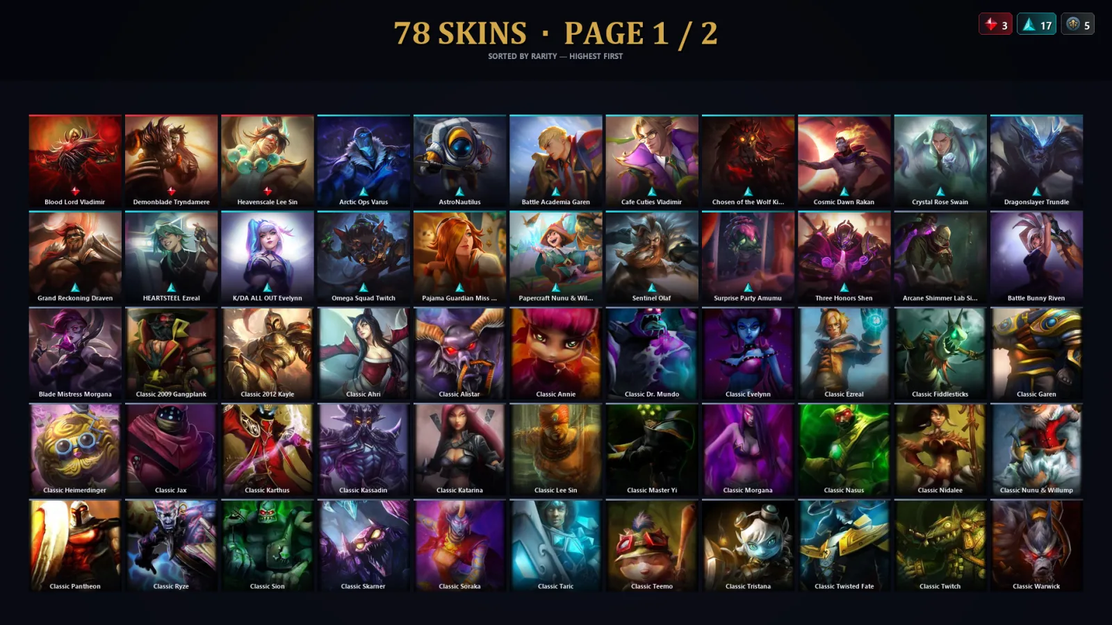 [LoL] | TR | Level 141 | Emerald III | 173 Champions | 46 Skins | 55,660 BE