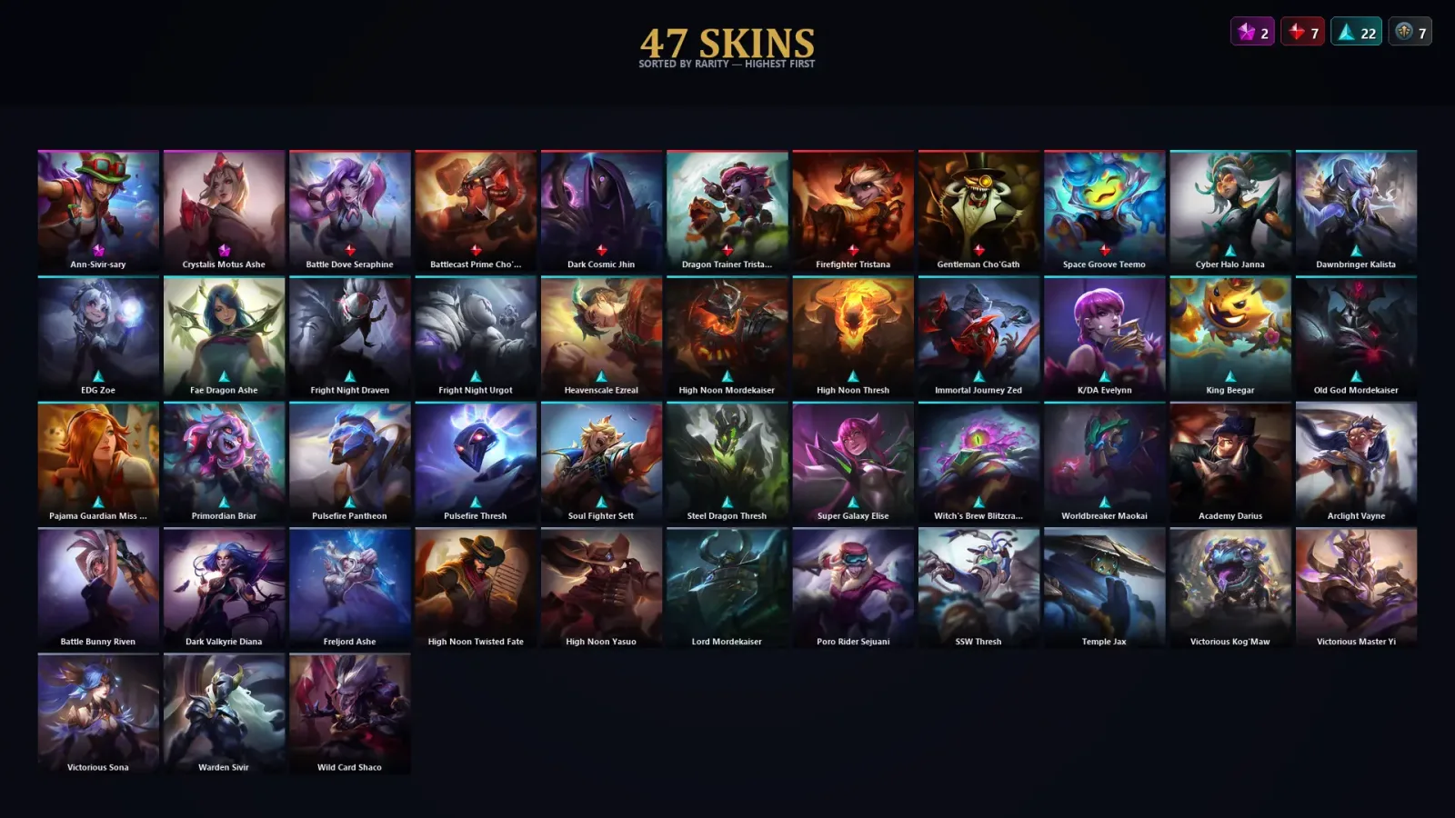 [LoL] | TR | Level 133 | 123 Champions | 47 Skins — LoL account
