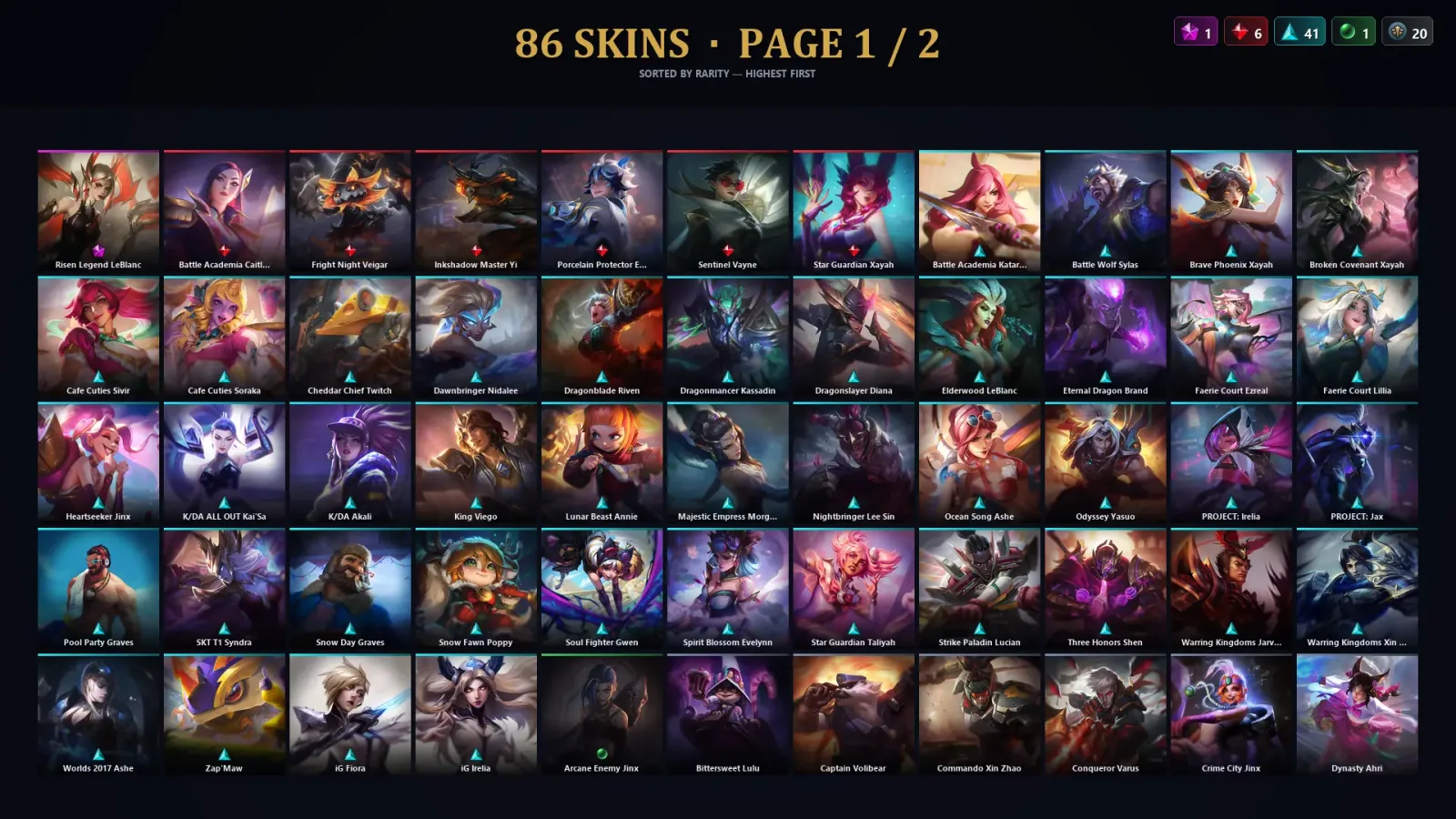 [LoL] | TR | Level 206 | Diamond III | 161 Champions | 86 Skins | 34,462 BE