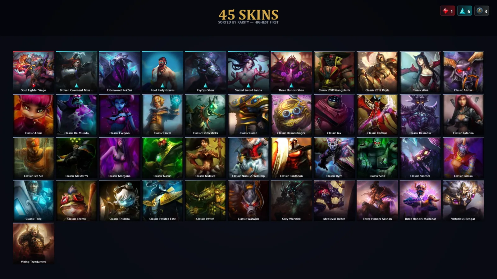 [LoL] | EUW | Level 36 | Platinum IV | 80 Champions | 45 Skins