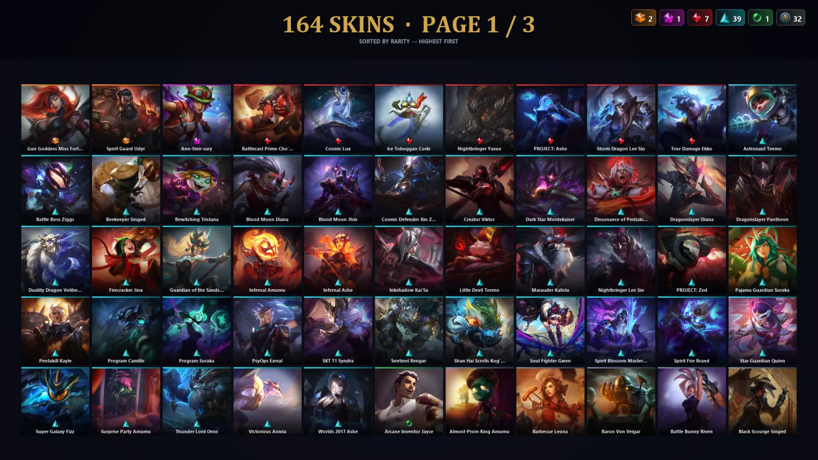 [LoL] | TR | Level 270 | Platinum IV | 172 Champions | 132 Skins | 23,664 BE