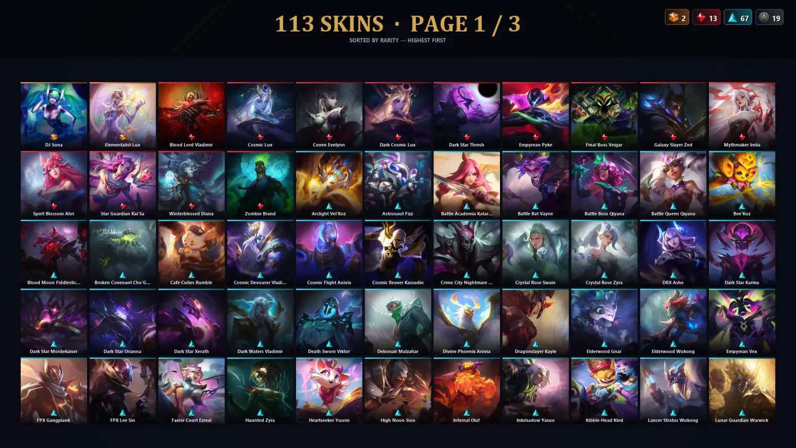[LoL] | TR | Level 65 | 126 Champions | 113 Skins — LoL account