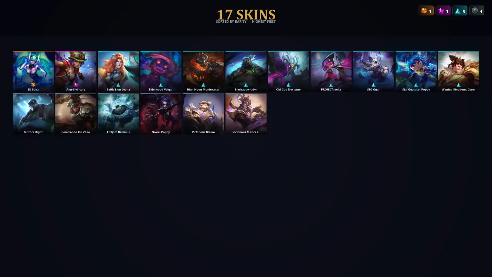 [LoL] | TR | Level 50 | Platinum II | 86 Champions | 17 Skins — LoL account