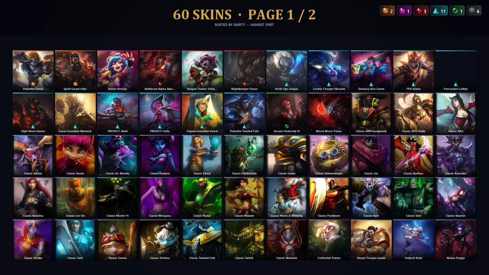 [LoL] | TR | Level 80 | 52 Champions | 28 Skins | 14,310 BE