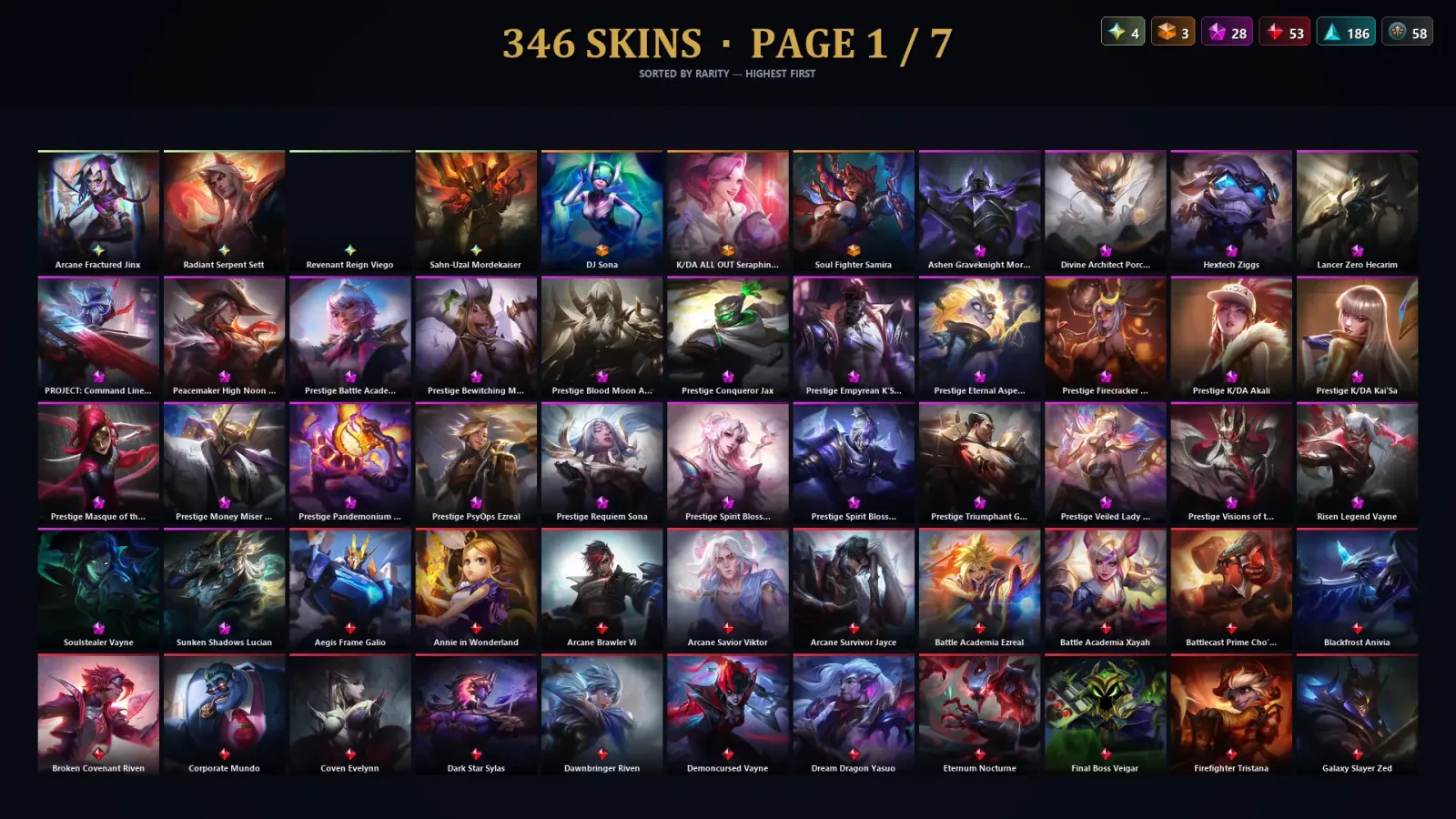[LoL] | EUW | Level 120 | 166 Champions | 346 Skins | 10,840 BE