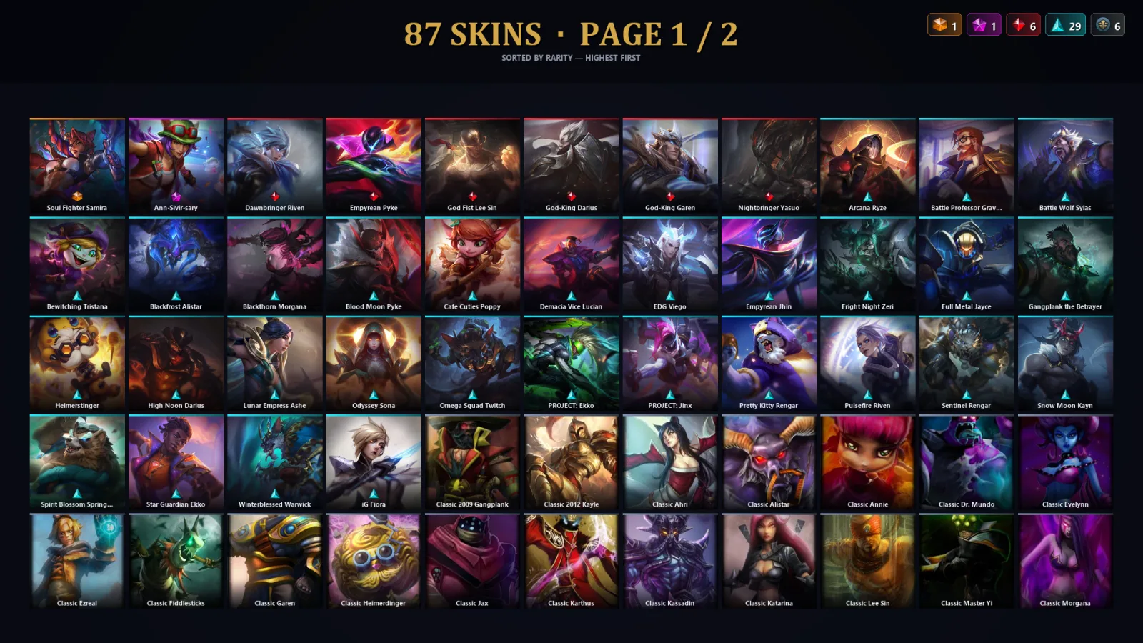 [LoL] | TR | Level 59 | Bronze II | 75 Champions | 55 Skins