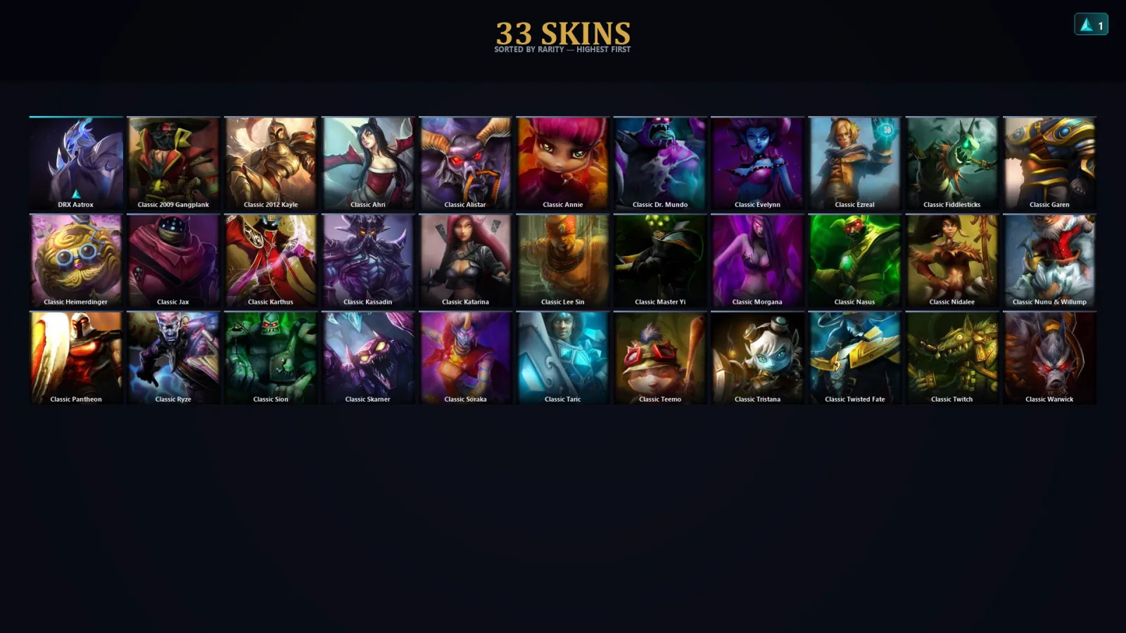 [LoL] | EUW | Level 35 | 40 Champions | 33 Skins