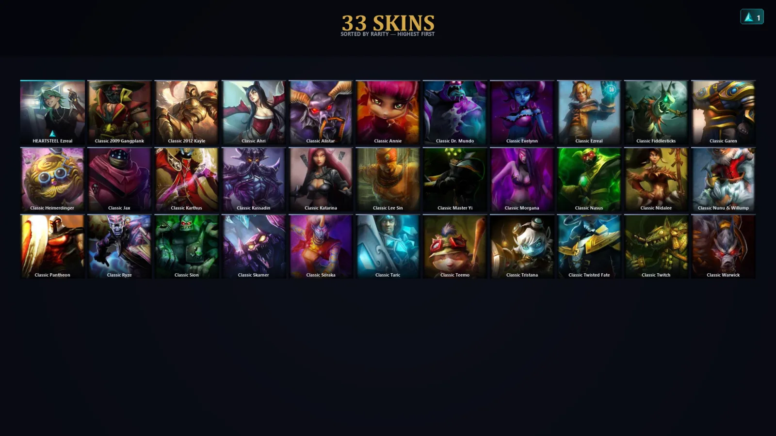 [LoL] | EUW | Level 32 | Silver III | 28 Champions | 33 Skins