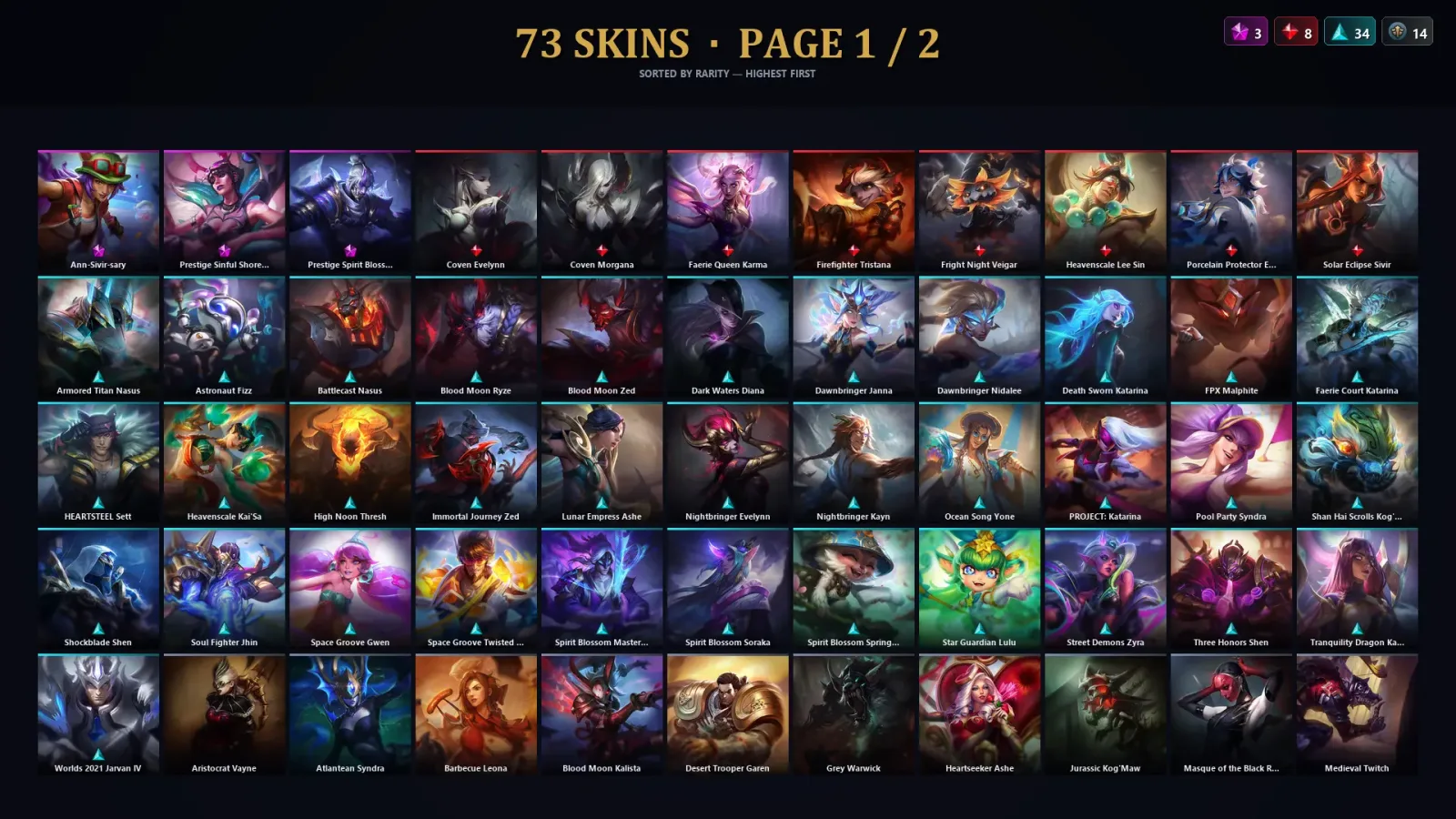 [LoL] | TR | Level 128 | 133 Champions | 73 Skins | 23,803 BE