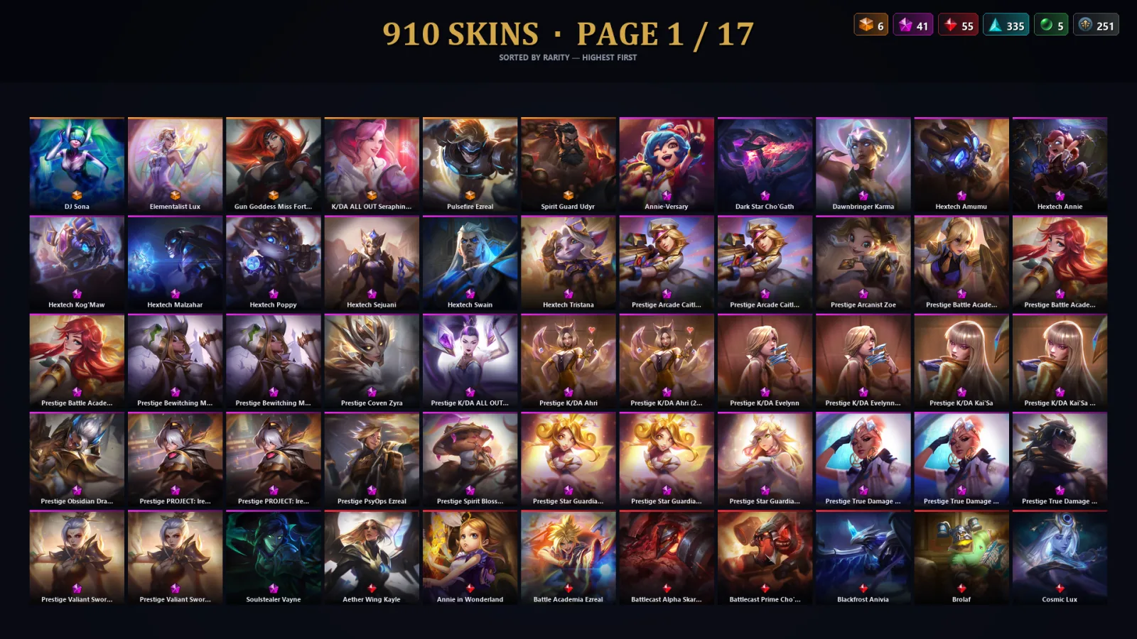 [LoL] | EUW | Level 336 | 170 Champions | 878 Skins | 50,550 BE